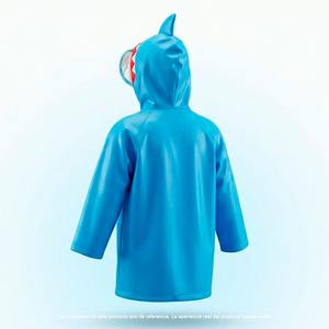 Imperméable pour enfants garçons et filles, motif requin, respirant, bleu, taille 10, imperméable, design marin, léger et de qualité supérieure - Product Image 4