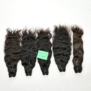 Extensiones de cabello humano virgen de templo indio suave Natural 100% Paquetes de tejido de estilo ondulado negro sin procesar - Product Image 2