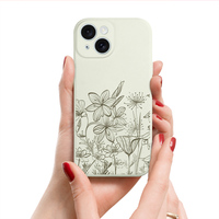 Coque de téléphone en TPU souple couleur unie pour iPhone 17 Pro Max 16 15, impression florale personnalisée, vente en gros, étui en silicone liquide