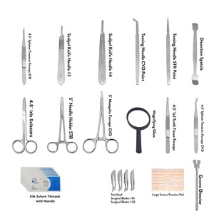 Kit complet de sutures chirurgicales 2025 pour étudiants en médecine – Ensemble de pratique en gros avec instruments en acier inoxydable – Instruments médicaux manuels - Product Image 6