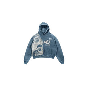 Acis Wash Streetwear Heavyweight Fleece Hoodie Hombres Oversized Acid Washed Hoodie Custom Bordado logo Transpirable - Product Image 2