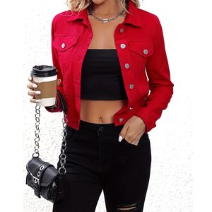 Alta calidad azul de gran tamaño de manga larga de lona desgastada Slim Fit cortavientos invierno Hip Hop mujeres Chaqueta de algodón teñido - Product Image 3