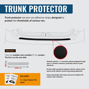 Protecteurs de seuil de coffre Black Van 18X130 cm Cargo Covers Product - Product Image 2