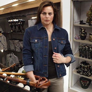 Chaqueta Vaquera Azul de Manga Larga para Mujer, Otoño 2025, Buena Calidad, Resistente al Viento, Cierre de un Solo Botón, Diseño Estampado para Otoño - Product Image 3