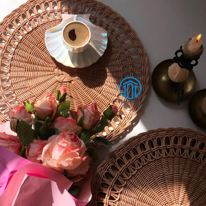 Napperon en rotin durable de fabricant de plat de chargeur tissé rond en gros pour l'usage quotidien fait à la main du Vietnam - Product Image 2