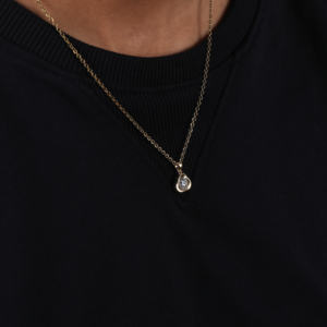 Colgante mínimo chapado en oro de 10KT personalizado con diamante cultivado en laboratorio de corte redondo para mujer con nuevo diseño personalizado clásico de moda - Product Image 3