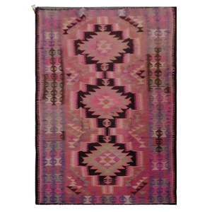 Un kilim Sanandaj authentique, vintage, noué à la main, unique en son genre, 9'1 x 4'11 - Product Image 1