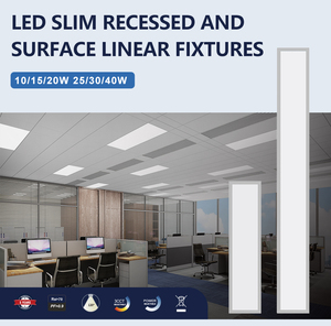 Paneles <span class=keywords><strong>LED</strong></span> Lineales Empotrados Delgados de 10-<span class=keywords><strong>40W</strong></span> 2/4FT, Iluminación Interior, Directo de Fábrica - Product Image 2
