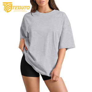 Camiseta básica de gran tamaño con logotipo de impresión personalizado de peso pesado Camiseta de algodón 100% de moda de talla grande de alta calidad para mujer - Product Image 4