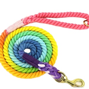 Colorful Ombre Rope Dog Leash Cotton Rope Leash, Rainbow <b>Pet</b> Leash, Dog Walking Training Leads - Product Image 1