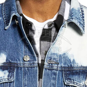 Chaqueta de Mezclilla Personalizada para Hombre, Cuello Alto, Opción Frontal, Calidad Premium, Tela 100% Algodón, Transpirable, Cortavientos, Chaqueta Casual de Invierno - Product Image 4