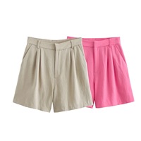 Pour les femmes d'été deux pièces ensemble décontracté couleur unie gilet veste et short femme élégante rue deux pièces tenue