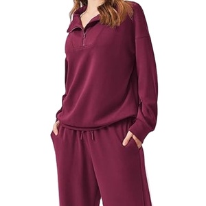 Plain Color Women Tracksuit Street Wear New Arrival Women Track Suit for Adult Custom Casual 100% Cotton Women Tracksuit - Product Image 5