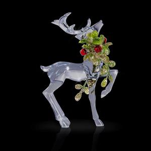 Statue décorative de renne en verre avec accents scintillants, parfaite pour la table de Noël festive et l'utilisation de cadeaux, légère - Product Image 3