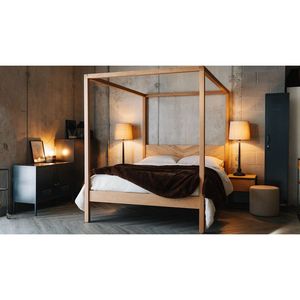 Estructura de cama moderna con dosel, artesanía Indonesia - Product Image 2