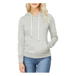 Jersey con capucha de mujer pesado de alta calidad logotipo personalizado Otoño Invierno tejido en blanco frente sólido manga larga bordado - Product Image 6