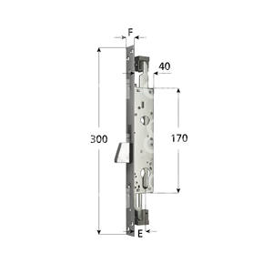 <b>LOCK</b> FOR JAMBLES Only swing bolt in nickel-plated steel Rod <b>travel</b> 25 mm Stainless steel front 2 studs A39 - Product Image 1
