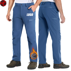 กางเกงปีนเขาผ้าฝ้ายกันน้ำมีซิปสำหรับผู้ชายกางเกงขนแกะหนาสำหรับฤดูหนาวออกแบบโลโก้ได้ตามต้องการ - Product Image 1