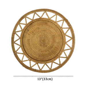 Handcrafted Sustainable Rustic Rattan Charger <b>Plates</b> Natural Eco-friendly Wholesales Natural Seagrass Rattan Placemats - Product Image 6