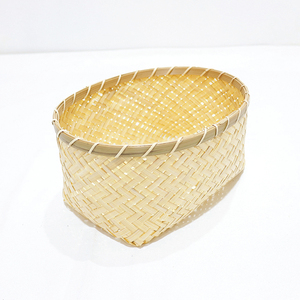 Panier en bambou naturel tissé à la main, forme ovale, organisateur de rangement décoratif pour la maison, la cuisine, la salle à manger et l'affichage des fruits - Product Image 1