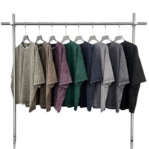 Venta al por mayor 275G Boxy ácido lavado Vintage hombres camiseta de alta calidad ropa de calle personalizada 100% algodón camiseta de gran tamaño para hombres - Product Image 6