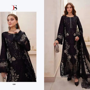 Collection Salwar Kameez en coton de qualité supérieure avec auto-broderie et patchs Vêtements de fête vêtements indiens et pakistanais - Product Image 1