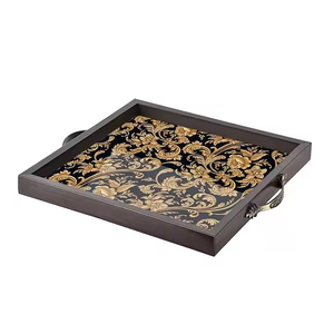 Bandeja de Madera Rectangular Ecológica para Servir con Asas, Logotipo Personalizado y Color Personalizado para Café, Té, Bar y Comida - Product Image 6