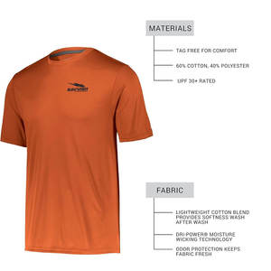 เสื้อยืดผู้ชายผ้านุ่มและแห้งเร็วสีพื้นสำหรับใช้กลางแจ้งทำจากผ้าฝ้าย/เส้นใยไม้ไผ่ - Product Image 2