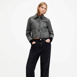 Premium <b>Women</b> Grey Genuine <b>Suede</b> Leather <b>Jacket</b> Casual Button Up Cropped Streetwear Vintage Short Coat Fashion Female Outwear - Product Image 4