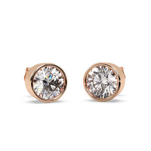 Boucles d'oreilles en diamant serties en bélière de 1,00 ct en or rose blanc jaune 14 carats certifiées GIA clarté SI1-SI2 pour fiançailles - Product Image 2