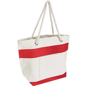 Sac fourre-tout en corde nautique rouge grande capacité, résistant à l'eau, doublure en toile de jute, polyester, fermeture éclair portable, sacs toutes saisons - Product Image 1