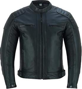 Chaqueta de Motociclista de Cuero Genuino de Piel de Caballo para Hombre, Otoño Invierno, Transpirable, con Cremallera de Alta Calidad - Product Image 5