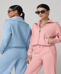 Conjunto de Dos Piezas de Alta Calidad para Mujer, Chaqueta y Pantalones de Punto Vintage, Ligero, Holgado, Estilo Casual - Product Image 5