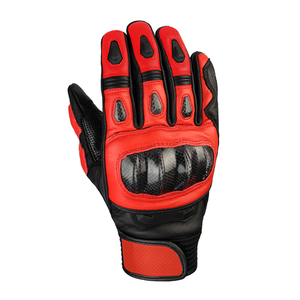 Unisex Biker Style Genuine Cowhide Leather Motorcycle Auto Racing Gloves Waterproof Breathable High-quality Winter Black Red - Product Image 2