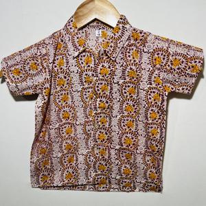 Chemise décontractée en coton imprimé pour garçons avec col |   Chemise à manches courtes boutonnée pour l'été - Product Image 4