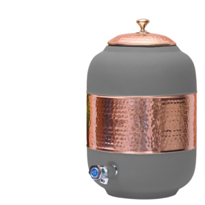 Matka en cuivre pur de 5 L, finition soie, demi-martelé, pour distributeur d'eau, vente en gros - Product Image 6