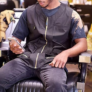 เสื้อกั๊กช่างตัดผมคุณภาพพรีเมียม วัสดุทนทาน นุ่มสบาย ใช้งานได้ดี ราคาสมเหตุสมผล เสื้อกั๊กช่างตัดผมสำหรับผู้ชาย - Product Image 6