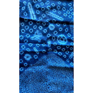 Fatto a mano Adire indaco tessuto in Voile organico cotone pettinato tessuto a mano blocco stampa per decorazioni per la casa rivestimento di tappezzeria-5 metri - Product Image 1