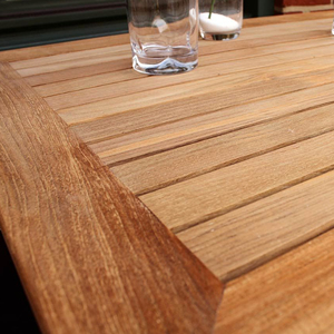 Mueble de exterior Mesa de Bar cuadrada Madera de teca-Ila - Product Image 5