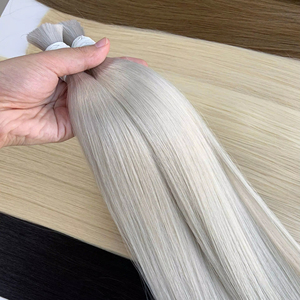 Extensions de cheveux en vrac couleur platine, haute qualité, toutes longueurs, vierges, double trame, 100% cheveux vietnamiens - Product Image 1