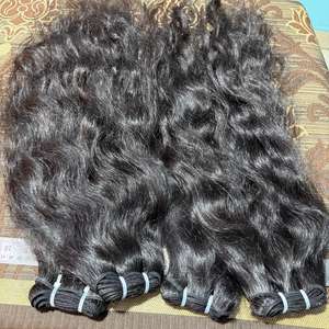 Cabello rizado indio birmano, cabello humano ondulado Natural, peluca vietnamita, proveedor de extensiones al por mayor, paquete recto rizado - Product Image 1