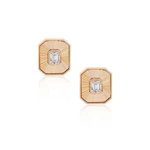 ต่างหูเพชรทรงกลม Golden Hour - Product Image 1