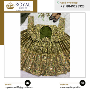 กางเกงผ้าไหม Anarkali Kurti และ Dupatta พร้อมงานปัก - Product Image 6