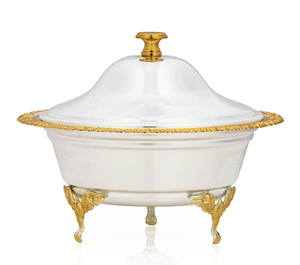 Tazón de Servir Dátiles de Metal Dorado de Lujo Moderno Desechable de Gran Calidad para Uso Doméstico - Product Image 1