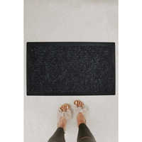 Tapis de porte Mino classique décoratif, absorbeur d'humidité, anti-poussière, en PVC noir, base antidérapante, épaisse (15 mm+), 4670 45 X 70