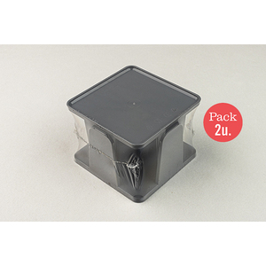 Porte-serviettes gris 20x20cm en polystyrène PS, lot de 2, B2B - Product Image 1