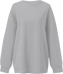 Jersey de algodón con estampado de pantalla, Sudadera con capucha de gran tamaño y pantalones de chándal, Top corto, sudaderas con capucha, sudadera de cuello redondo para mujer - Product Image 3