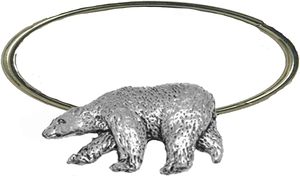 Polar Bear Napkin Ring Fine English Pewter on Scarf Unique Home Decor Table Center Piece Made of Wood and Paper - Product Image 3