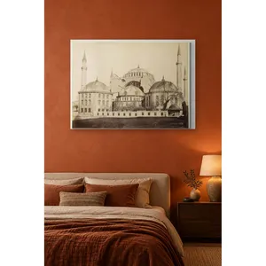 Impression sur toile de la Sainte Vierge Sophia et des tombeaux dans des tons sépia - Product Image 1