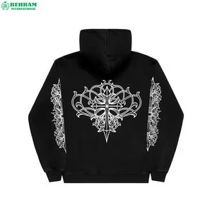 Sudadera con capucha unisex de algodón French Terry de lujo, corte regular, diseño personalizado, estampado digital, cremallera completa, transpirable, para invierno - Product Image 2